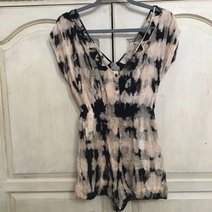 Ecote Women’s Eden Urban Outfitters Black And Tan Tye Dye Romper Size XS